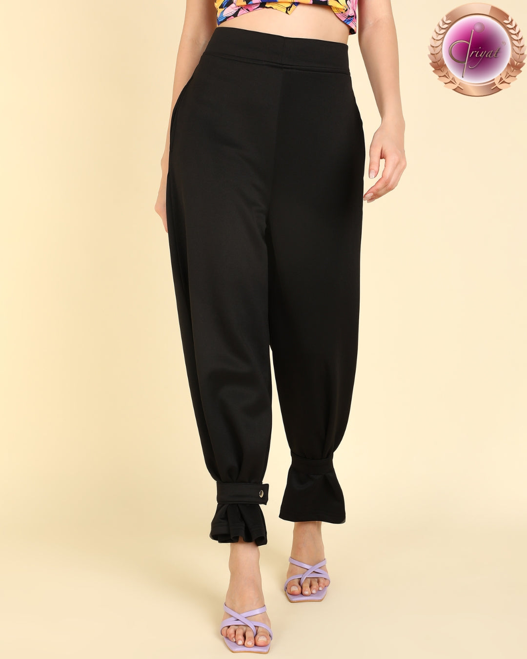 Transformable Trouser Palazo Pants with Pockets Black