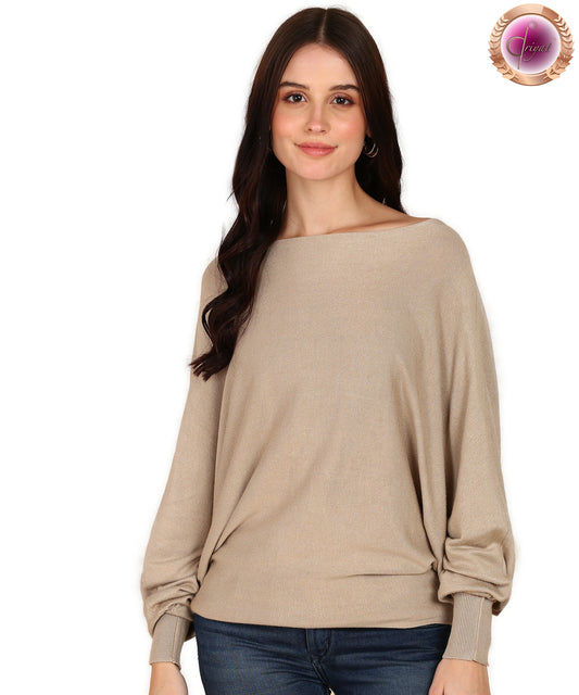 Long Comfort Solid Sweater Beige