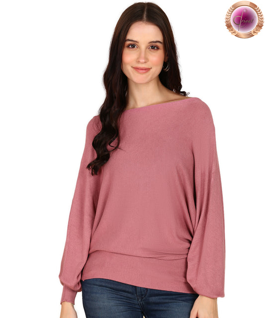 Long Comfort Solid Sweater Pink