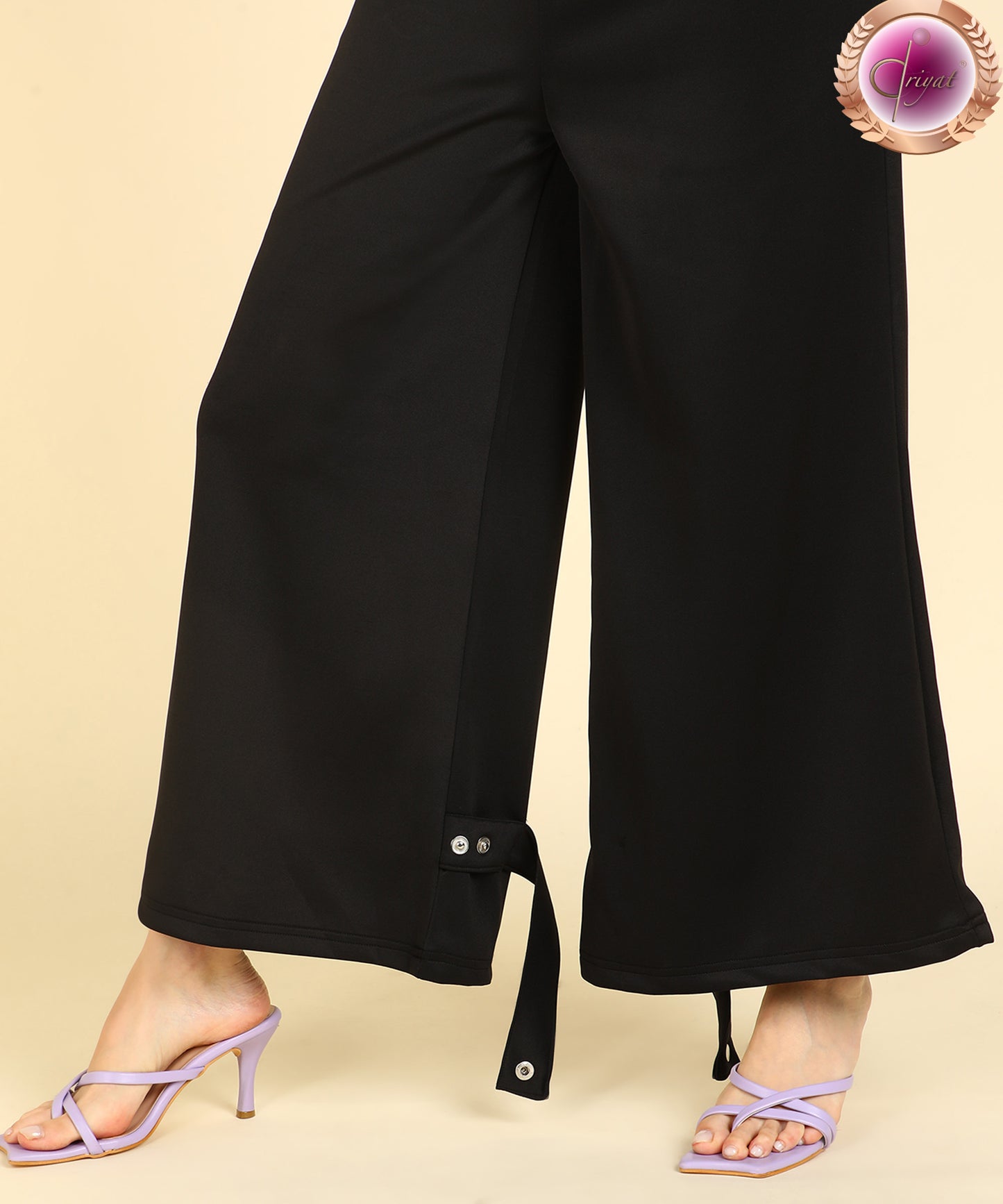 Transformable Trouser Palazo Pants with Pockets Black