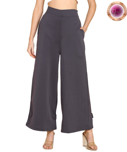 Transformable Trouser Palazo Pants with Pockets Grey