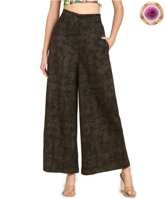 Transformable Trouser Palazo Pants with Pockets Printed Neurtal