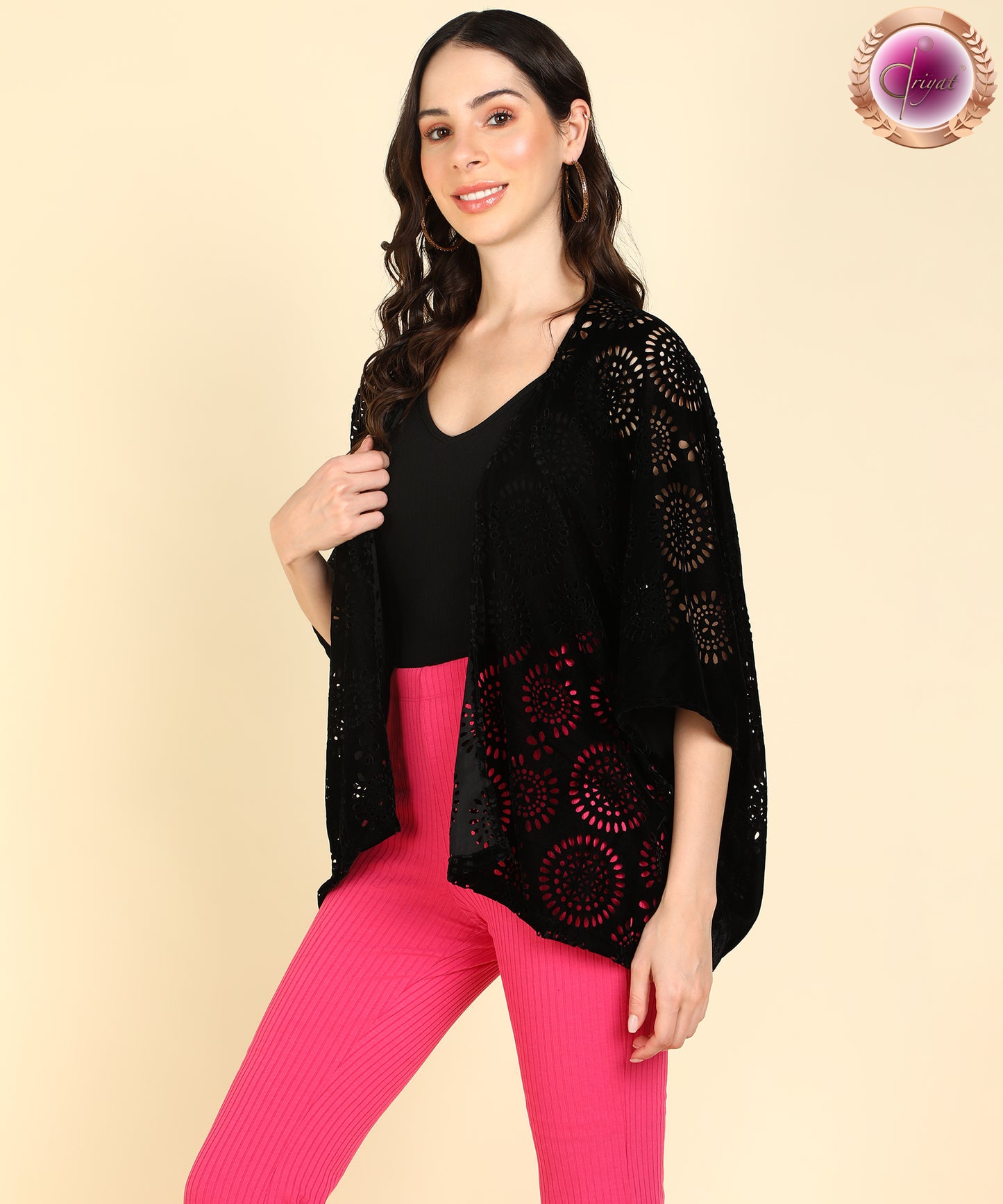 Cutout Boxy Shrug Black